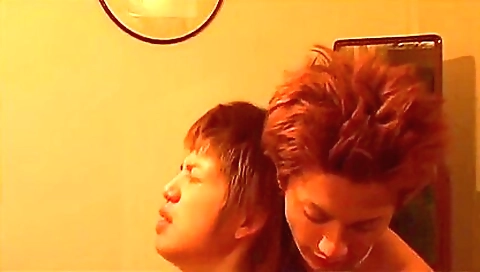 Playful Asian Men Are Kissing And Then Instantly Sta