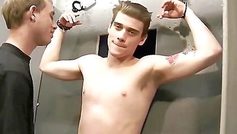 Straight Jock Gets Cuffed And Sucked